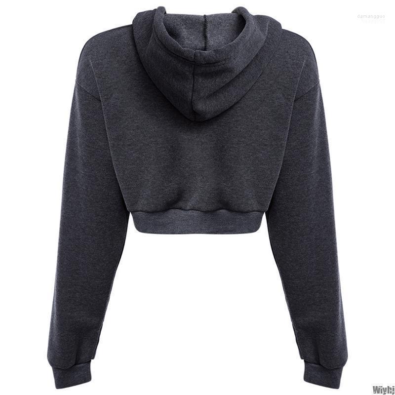 

Women' Hoodies Women' & Sweatshirts Solid Slim Crop Sweatshirt Autumn Hooded Long-sleeved Pullover Ladies Casual Drawstring Hoodie, Light grey