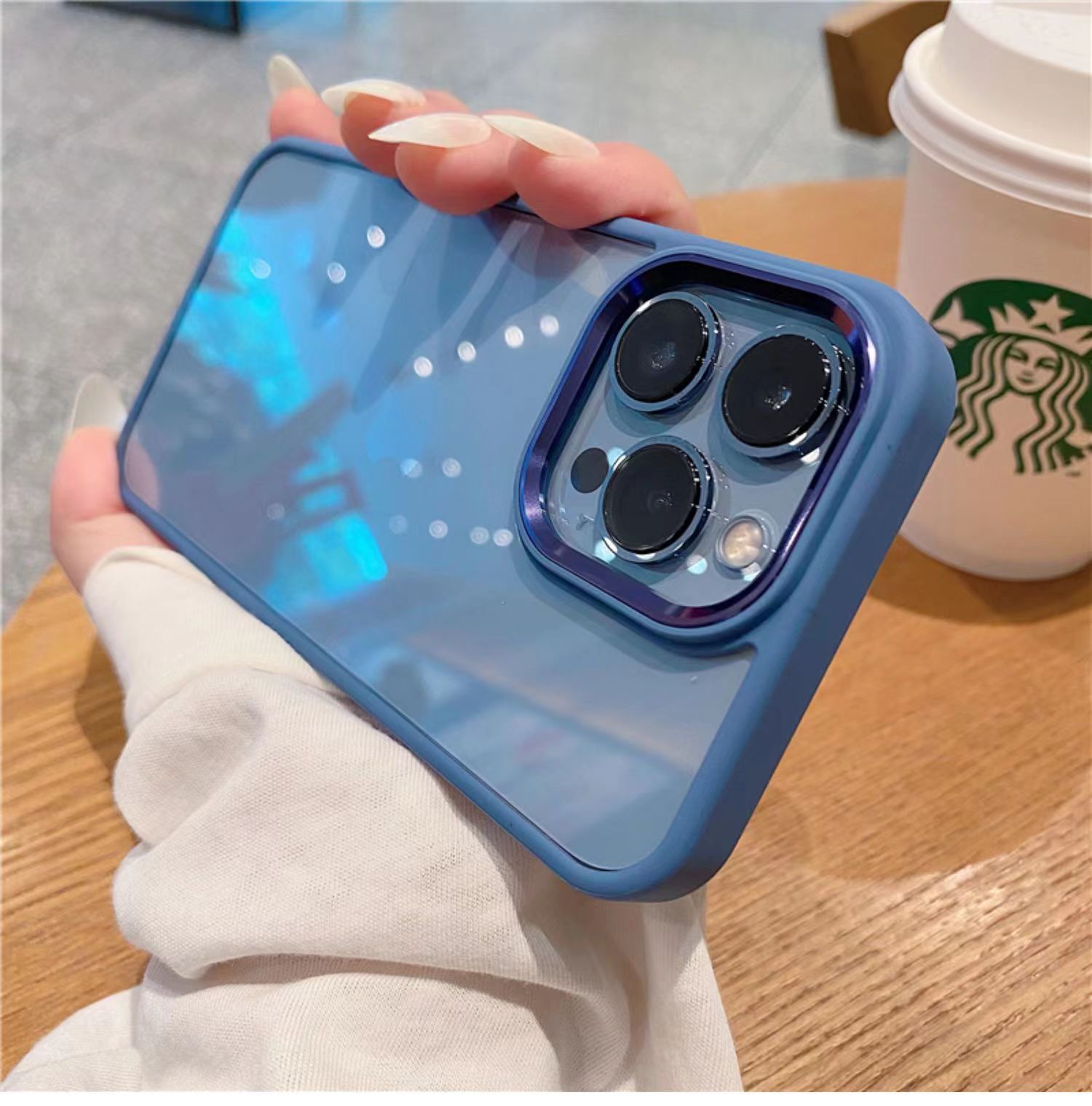 

Yezhou Button Independent Metal Lens Circle Phone Case for iPhone 12 /13/14 pro max Apple Eagle Eye protect cover, Purple