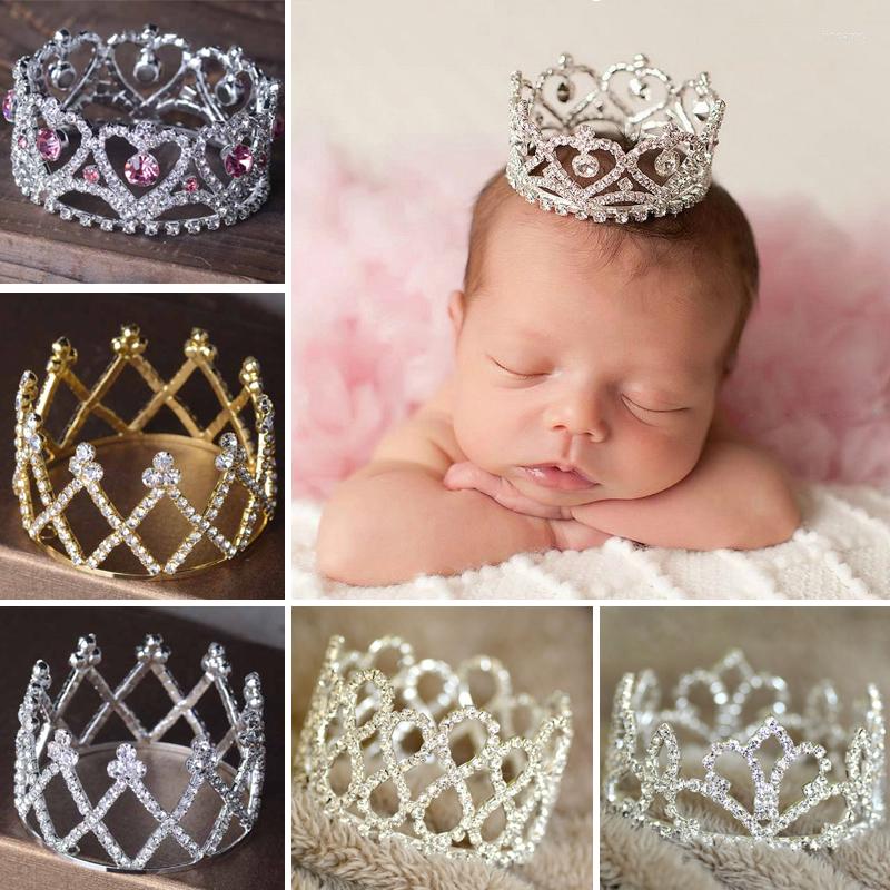 

Hair Accessories Born Pography Props For Studio Baby Po Shoot Flokati Girls Party Tiara Princess Rhinestone Crown Headband, White