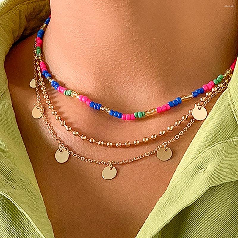 

Chains 2022 Fashionable Women Bohemian Tassel Chain Necklace Personality Rice Beads Beaded Lightweight Exclusive
