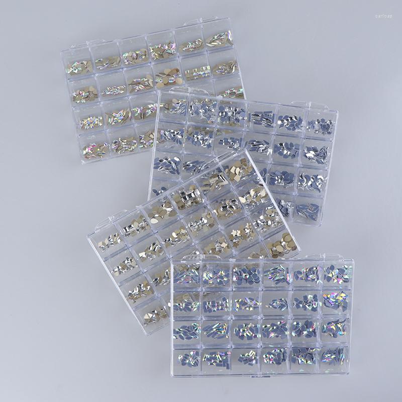 

Nail Art Decorations 480 Glass Gems Crystal Nails Rhinestones Flashing Diamonds 3D Pointed