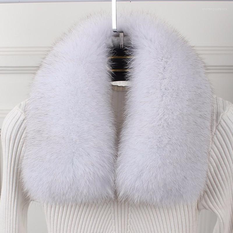 

Scarves Wholesale Silver Winter Women's Real Fur Collar Cap 60cm Straight Soft Scarf Neck Warmer