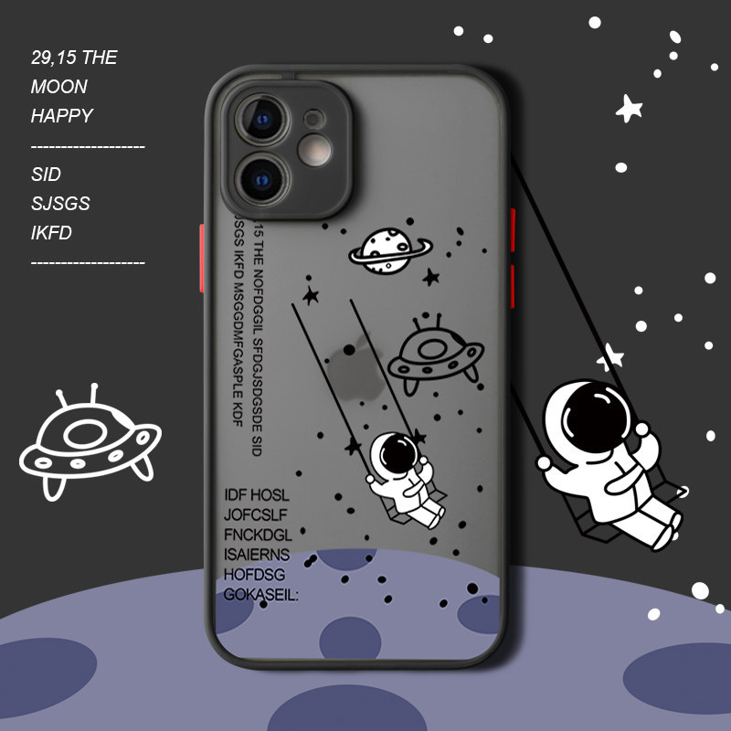 

YEZHOU Astronaut Mobile Phonefor mobile Phone cases for Iphone14 13 12 pro max 11 Frosted 7/8plus All-Inclusivetrendy Brand XS protective Shell, Black4