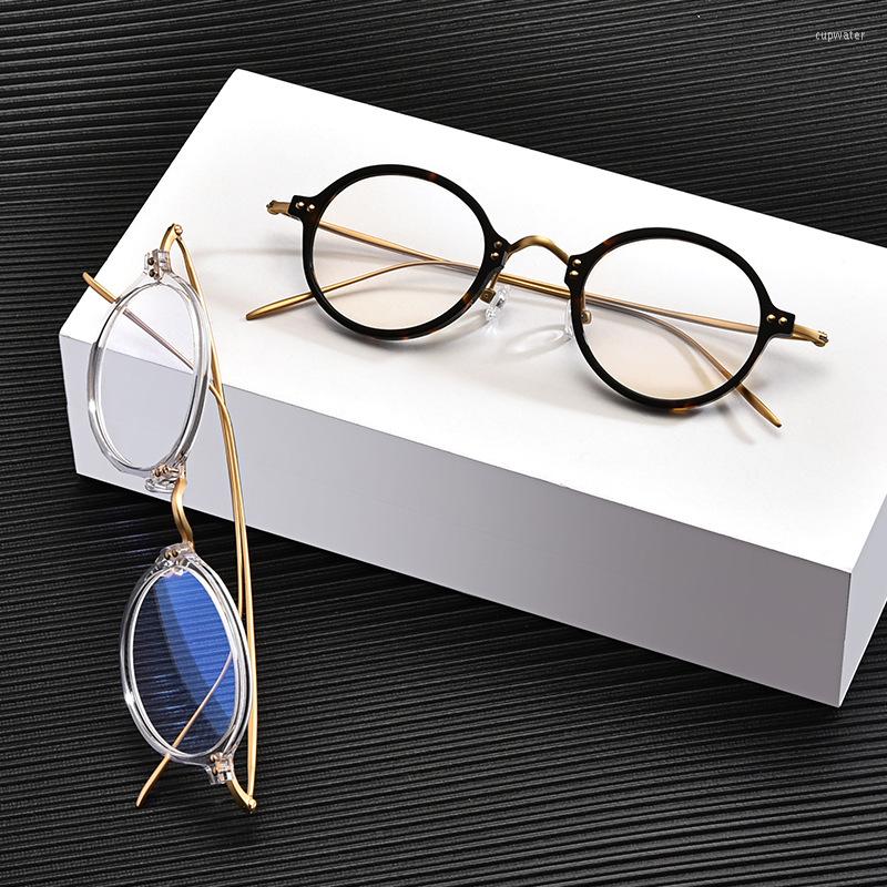

Sunglasses Frames Japanese Design Retro Round Titanium Glasses Frame Men Optical Prescription Eyeglasses Women Myopia Ultra-light Spectacle