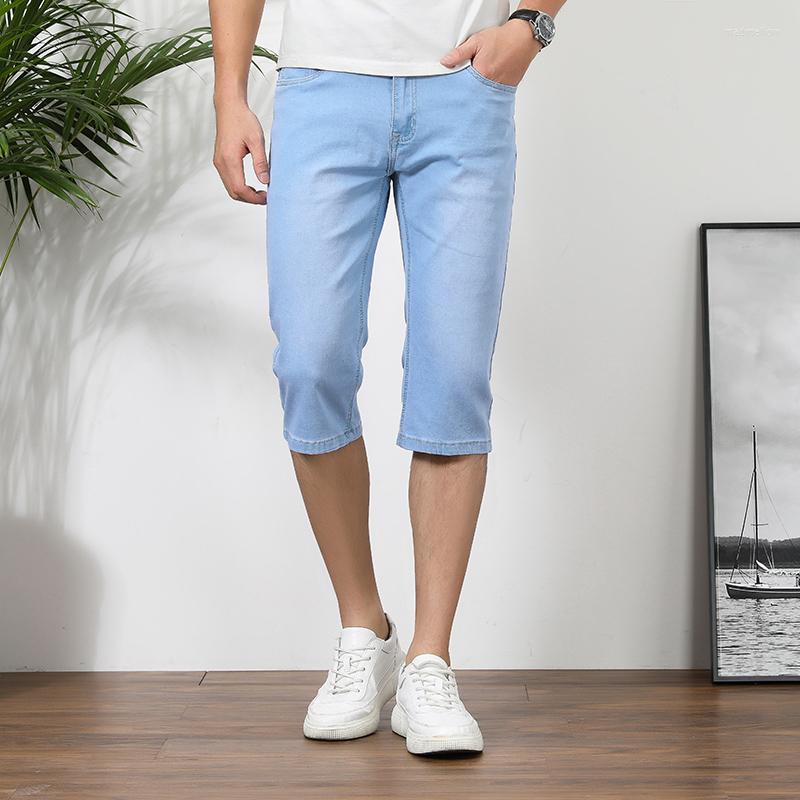

Men's Shorts VROKINO Brand Added In Summer 2022 Men's Slim Short Jeans Casual Fashion Cotton Stretch Light Blue Midpants Denim
