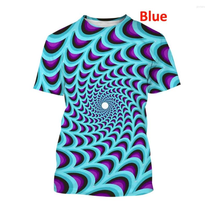 

Men's T Shirts 2022 Summer Fashion Men/Women Blue Vertigo Printed Short Sleeve O-neck Casual T-shirt Loose Shirt Top