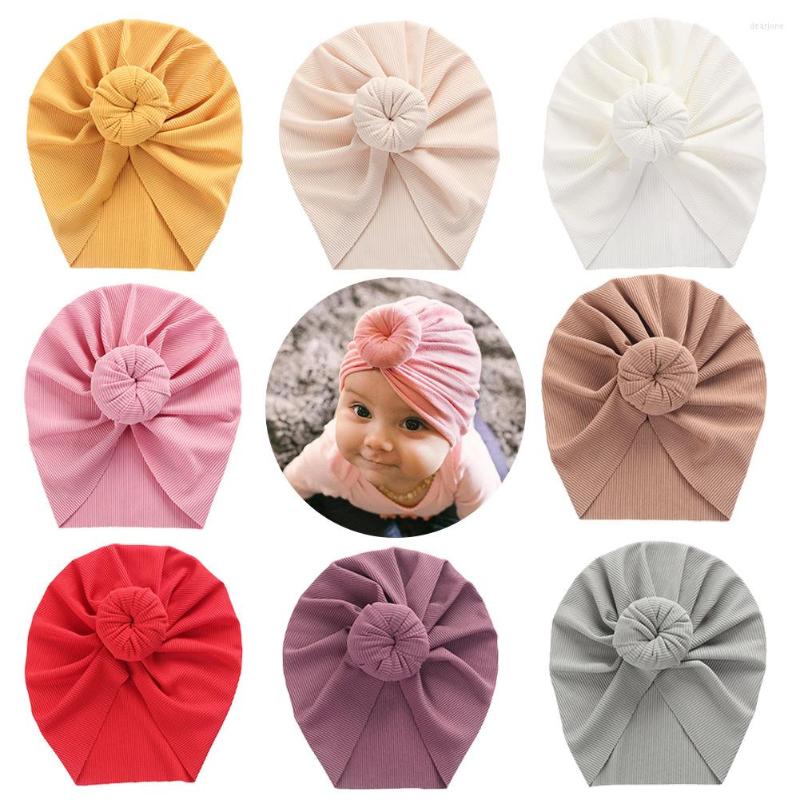 

Hats 2022 Donut Bow Baby Headbands Soft Elastic Infant Headwraps Born Round Turban Babes Caps Accessories Gift, White