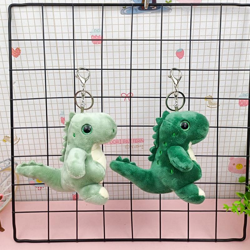 

Keychains 12cm Big Tail Dinosaur Plush Doll Car Key Chain Bag Pendant Cute Couple Backpack