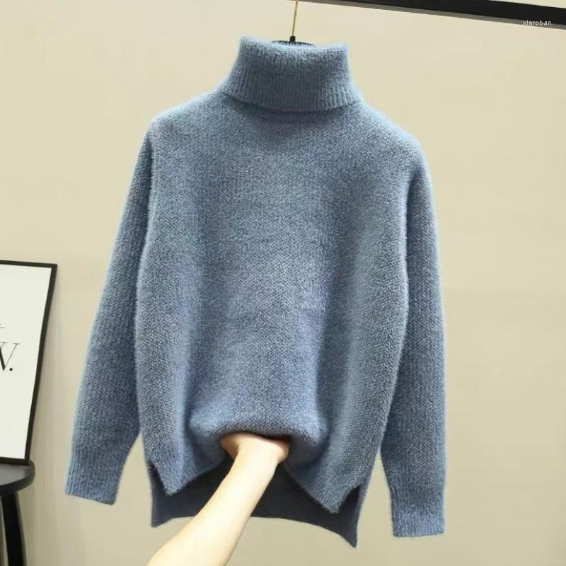 

Women' Sweaters Sweater Women' Top 2022 Autumn And Winter Fashion Korean Version High-neck Long-sleeved Pullover Thickened, Green