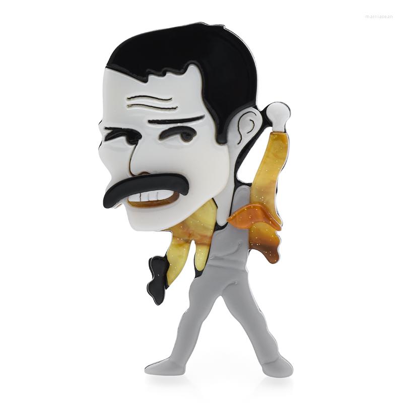 

Brooches Wuli&baby Acrylic Mustache Men For Women Unisex Interesting Figure Causal Party Brooch Pin Gifts