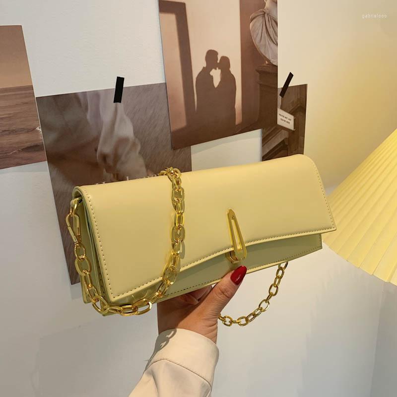 

Evening Bags French Niche Simple Women's Bag 2022 Fashion Chain Single Shoulder Underarm Messenger Small Square Purse, Black