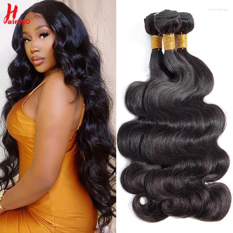 

Human Hair Bulks Body Wave Bundles Brazilian Weave Natural 1/3/4 Non-Remy HairUGo