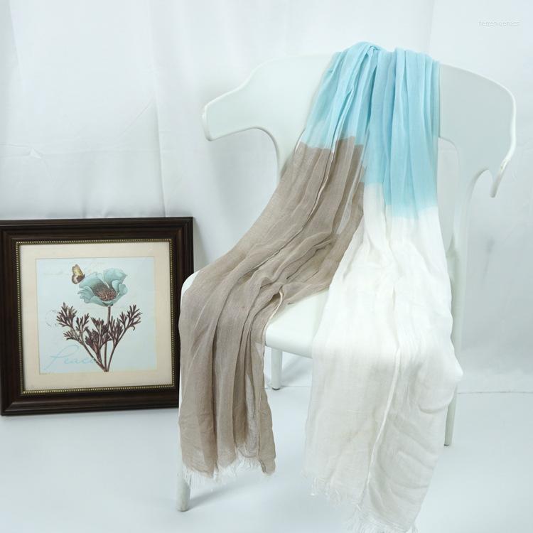 

Scarves 2022 Est Women Three Color Tone Patchwork Viscose Scarf Cotton Shawls