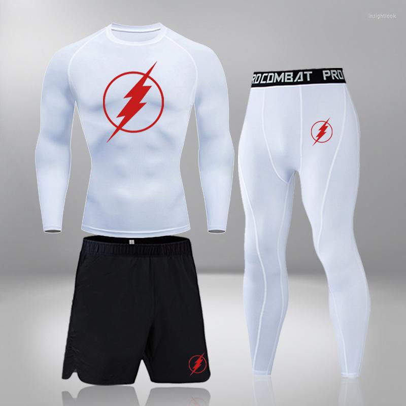 

Men' Tracksuits 3 Pcs/Set Men' Tracksuit Gym Fitness Compression Sports Suit Clothes Running Jogging Sport Wear Exercise Workout, 3-piece long sleeve