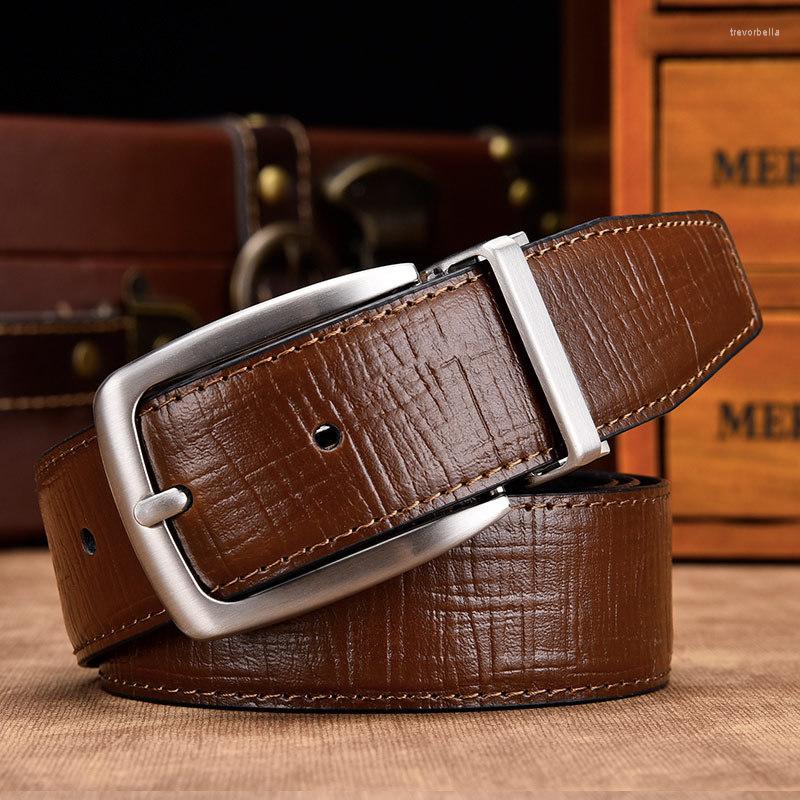 

Belts Plyesxale Men Leather Reversible Pin Buckle Belt For Luxury Male High Quality Formal Jeans Waist Strap G511, Black