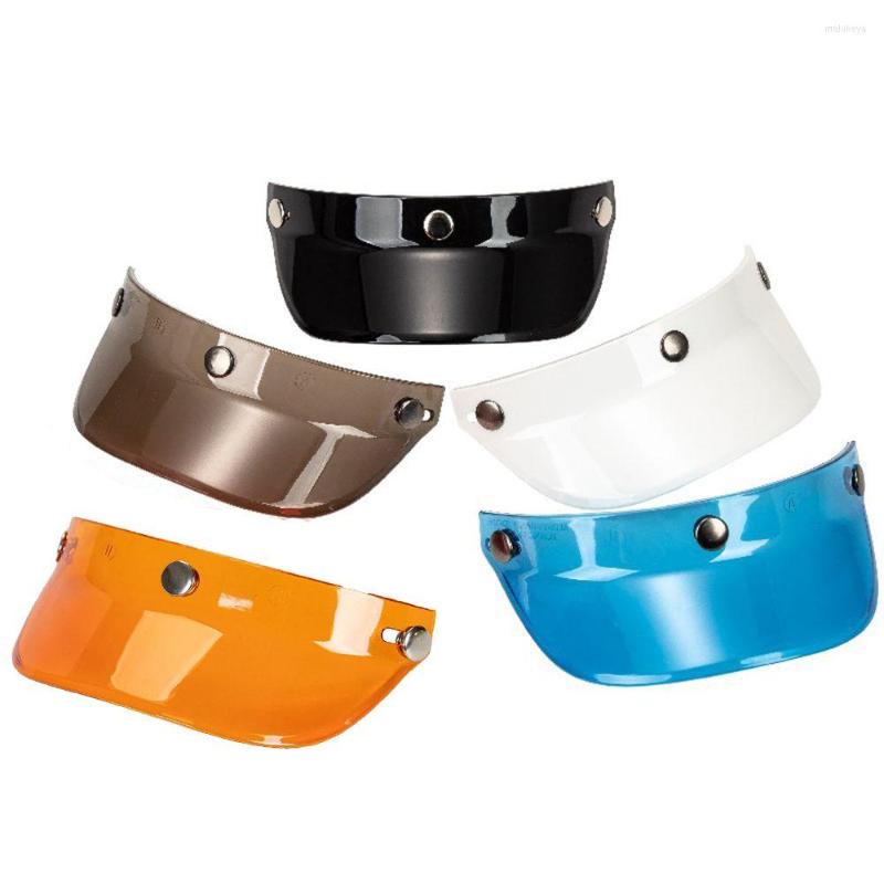 

Motorcycle Helmets Helmet 3 Snap-Button Visor Open Face Flip Up Wind Shield Accessories For 3/4, Transparent