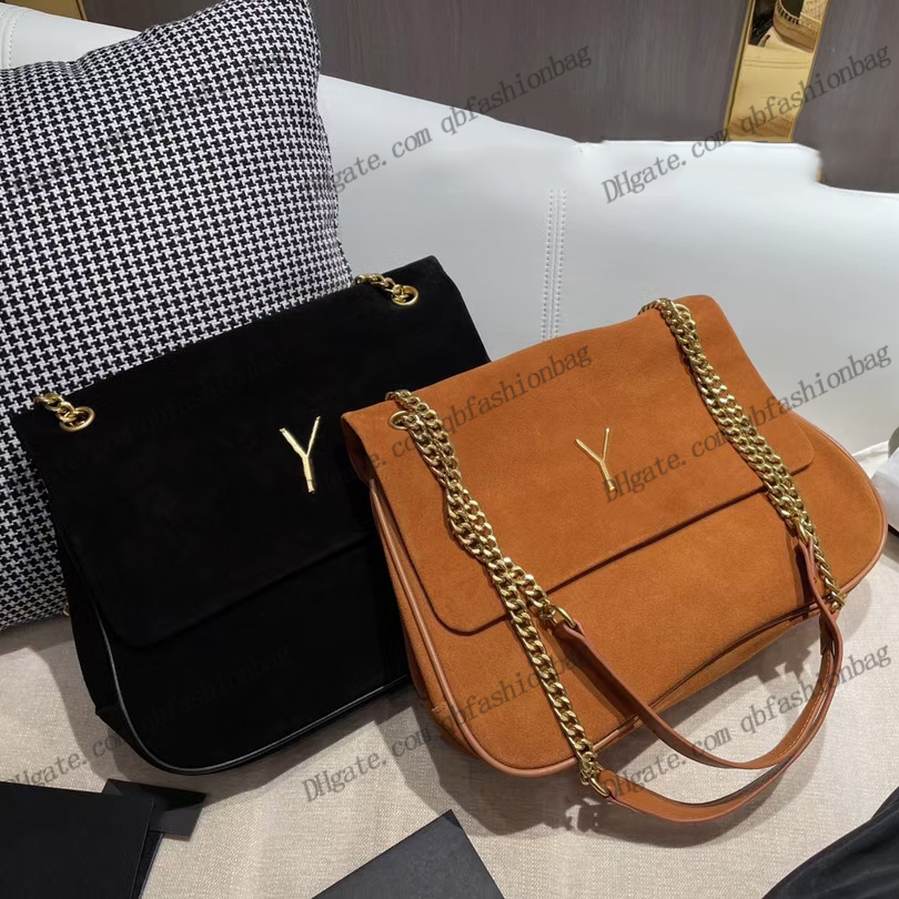 

Womens Classic Suede Calfskin Quilted Bags Fall Winter Classic Black Brown Multi Pochette Matelasse Underarm Bag French Outdoor Trend Handbags Crossbody 30x22CM, Box