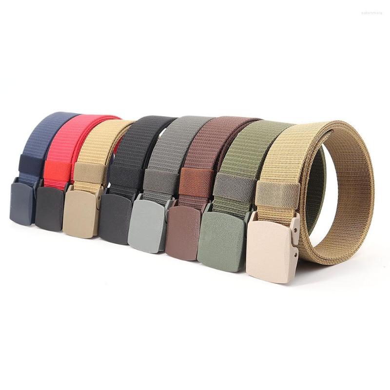 

Belts Fashion Unisex Trousers Canvas Belt Metal Buckle Men Women Boys Jeans Candy Colors Top Quality Luxury, Black