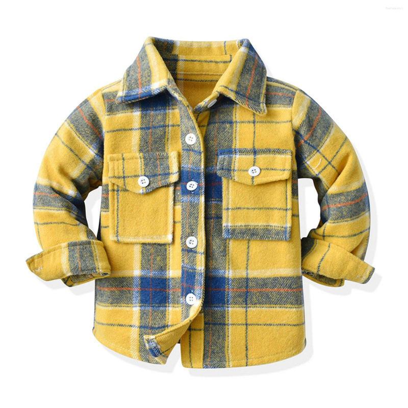 

Tench Coats Winter Kids Toddler Boys Girls Shirt Coat Jacket Plaid Long Sleeve Turn Down Collar 2t, Red