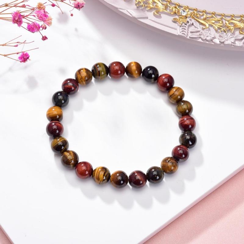 

Strand Charms Handmade Beads Bracelet Jewelry Natural Stone Genuine Rope Tiger Eyes Bracelets Bangles Gifts 18cm B395
