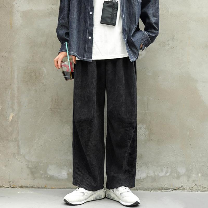 

Men's Pants Casual Men Super Soft Relaxed Fit Corduroy Mid Rise Male Trousers For Jogging, Blue