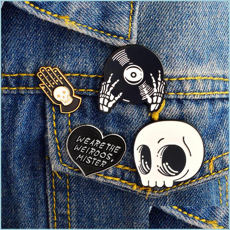 

Pins Brooches Fashion Vintage Metal Kawaii Skl Letter Enamel Pin Badge Buttons Brooch Shirt Denim Jacket Bag Decorative Brooches Fo Dhdrp