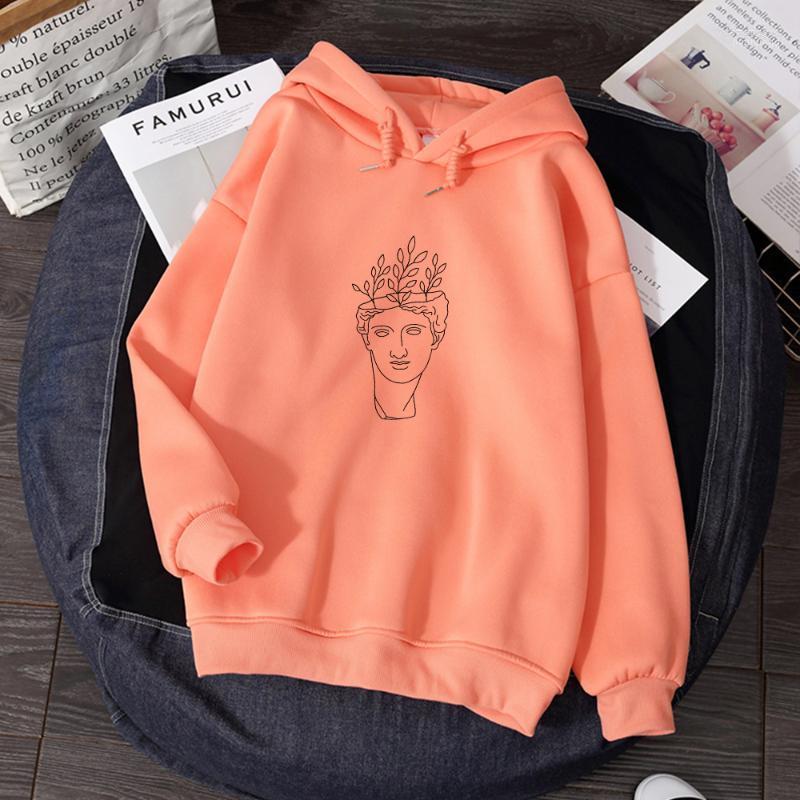 

Women' Hoodies Women' & Sweatshirts Winter Women Graphic Print Long Sleeves Drawstring Casual Loose Pullover Hooded Tops Korean, White