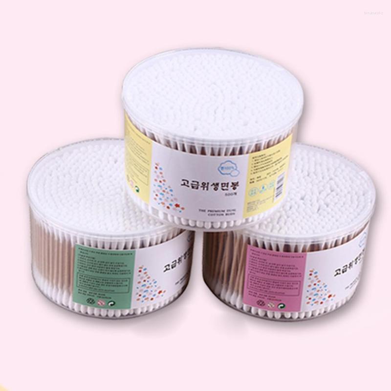 

Makeup Sponges Disposable 500Pcs Double Heads Cotton Swabs Bamboo Buds Wood Sticks Ear Cleaning