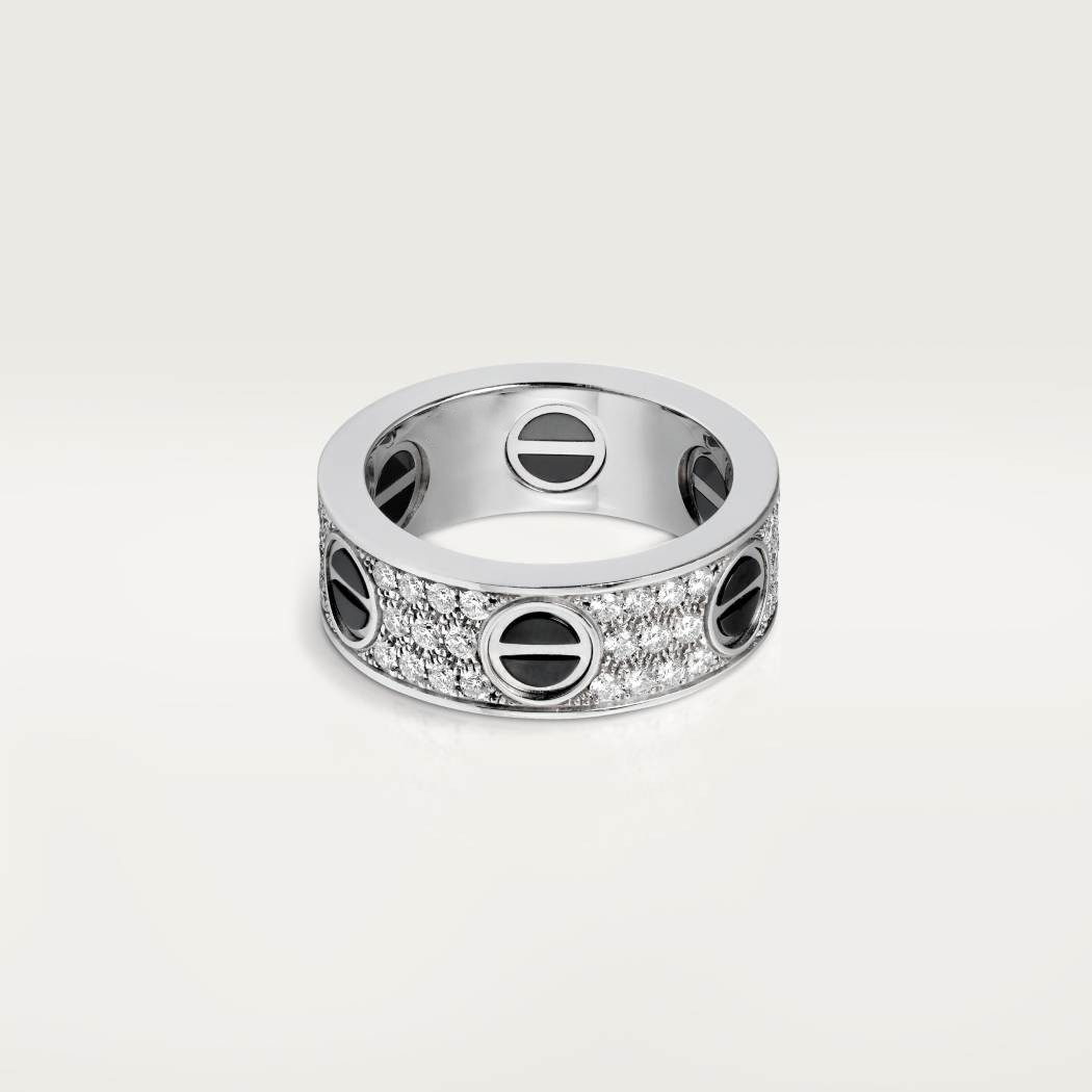 

Diamond Ring Love Black Screw Men's Platinum cluster Hand Paved Diamond Set CNC Sculpture Craft Christmas Wearing Valentine's Gift Party Jewelry Shines