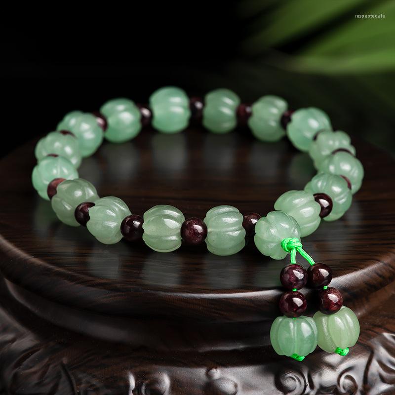 

Strand Natural Dongling Jade Pumpkin Bead Garnet String Bracelet Gift Certificate
