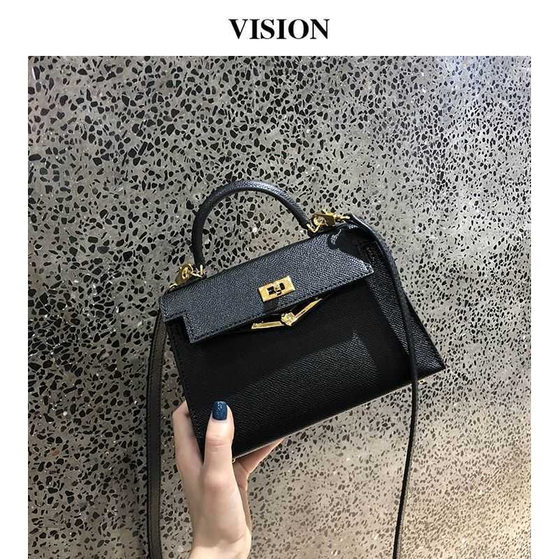 

Fashion Handbags Leather Herme bag Autumn Goddess Charm Cowhide Mini women Crossbody Mature White Collar Versatile Hand Star Style