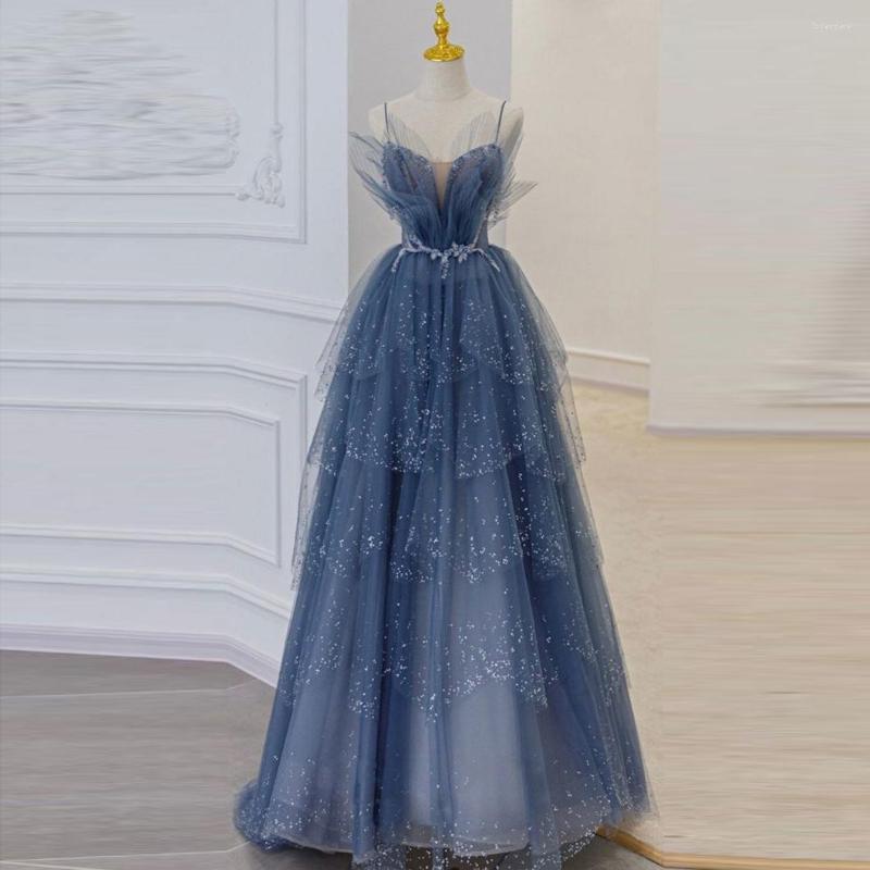 

Party Dresses Elegany For Women Female Dress Blue Sequins Beaded Ruffles Layered Long Bridesmaid Plus Size, Black