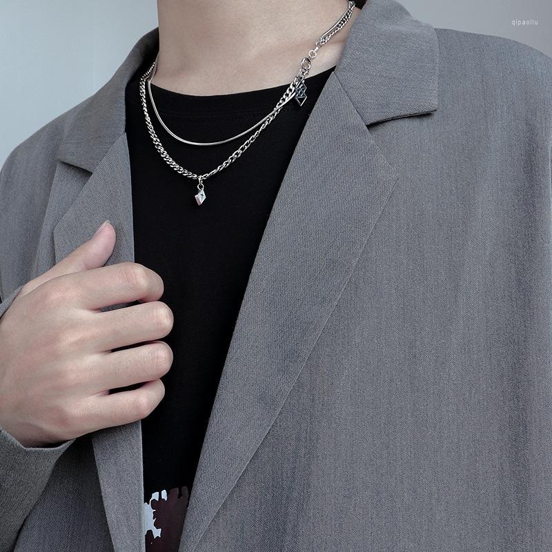 

Chains VENTFILLE 925 Sterling Silver Simple Double Layer Necklace For Men Women Hip Hop Clavicle Chain Trendy Jewelry 2022