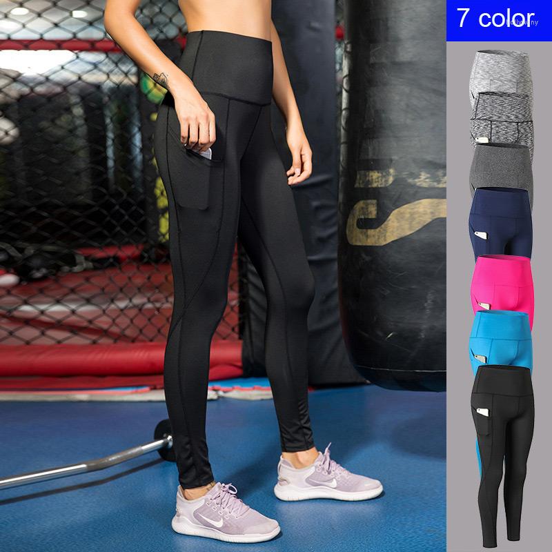 

Active Pants Sport Women Fitness Running Yoga Women's High Waist Oblique Pocket Training Elastic Tights Sports Leggings, Light black