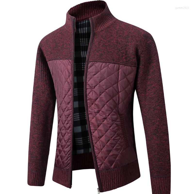 

Men's Sweaters Men Cardigan Thick Coat Blusa De Frio Masculino Autumn Winter Men's Patchwork Cotton Wool Sweater Jackets MY510, Blue grey