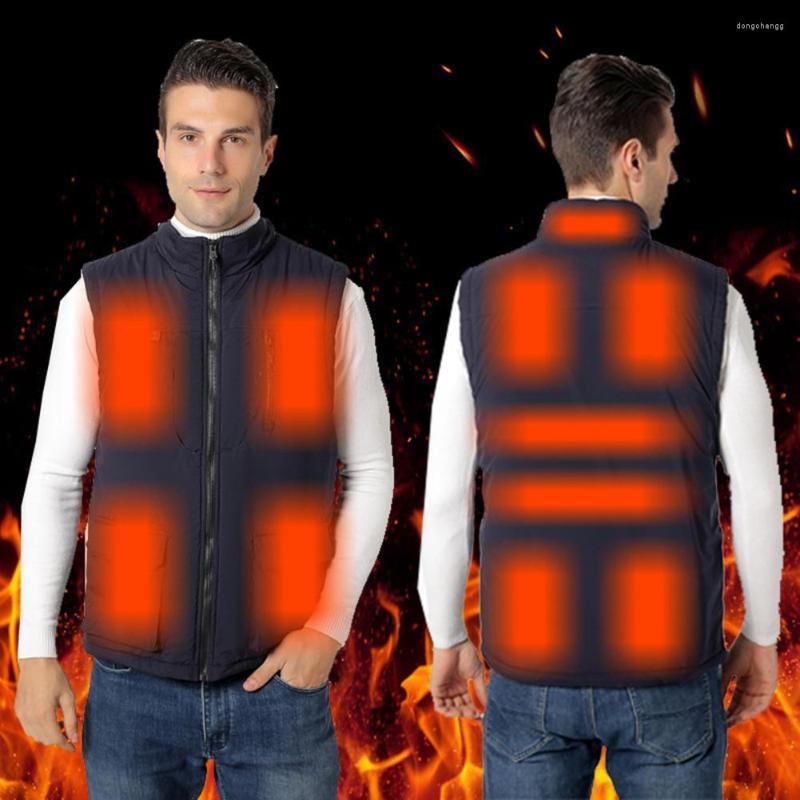 

Men's Vests 11 Places Areas Thermal Vest Warm USB Winter Heated Jacket Washable Electric Oversized 5XL For Outdoor Hunting, Black
