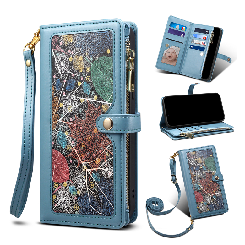 Wristband Bracelet Flip Zipper Phone Cases for iPhone 14 13 12 Mini 11 Pro Max XR 7 8 Plus SE3 Crossbody Chain Multiple Card Slots Leather Wallet