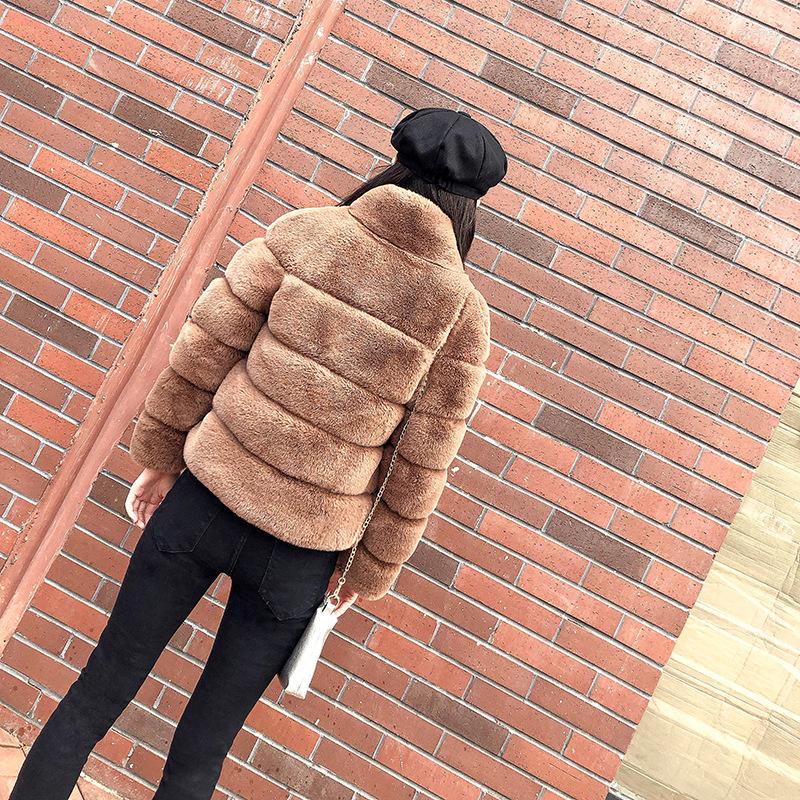 

Women's Fur Faux Coat 2023 Female Womens Winter Coats Autumn Fluffy Artficial Jacket Abrigo Mujer KJ201, Gray brown