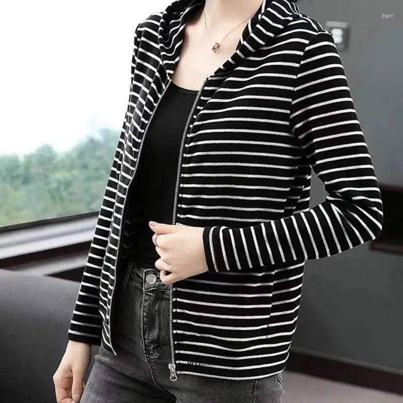 

Women's Jackets Size 6XL 160kg Zip Up Autumn Jacket Oversize Hoodies Striped Outwear Women Vintage Long Sleeve Casual Large Coat, Black