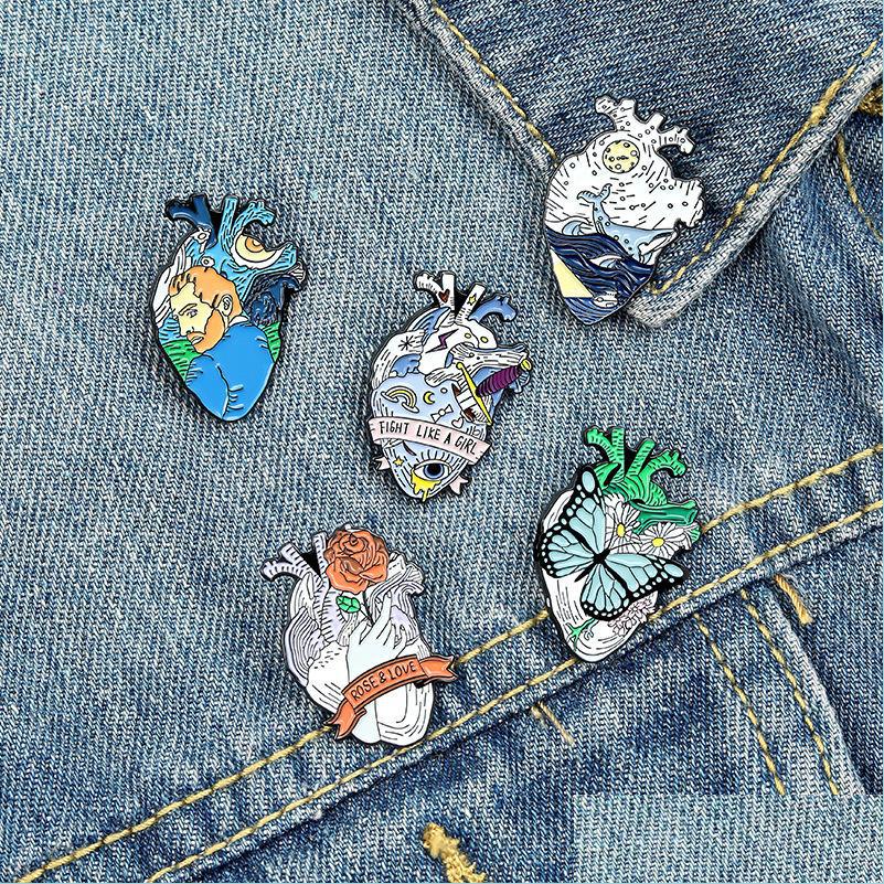 

Pins Brooches Heart Butterfly Enamel Brooches Pin For Women Fashion Dress Coat Shirt Demin Metal Brooch Pins Badges Promotion Gift Dhcor