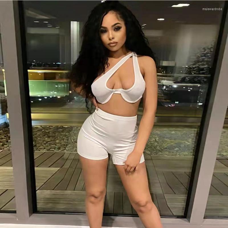 

Women' Tracksuits Workout Bodycon Two Peice Set Women Fitness Summer Hollow Out Crop Top And Shorts Skinng Short 2 Piece Sets Womens, Black