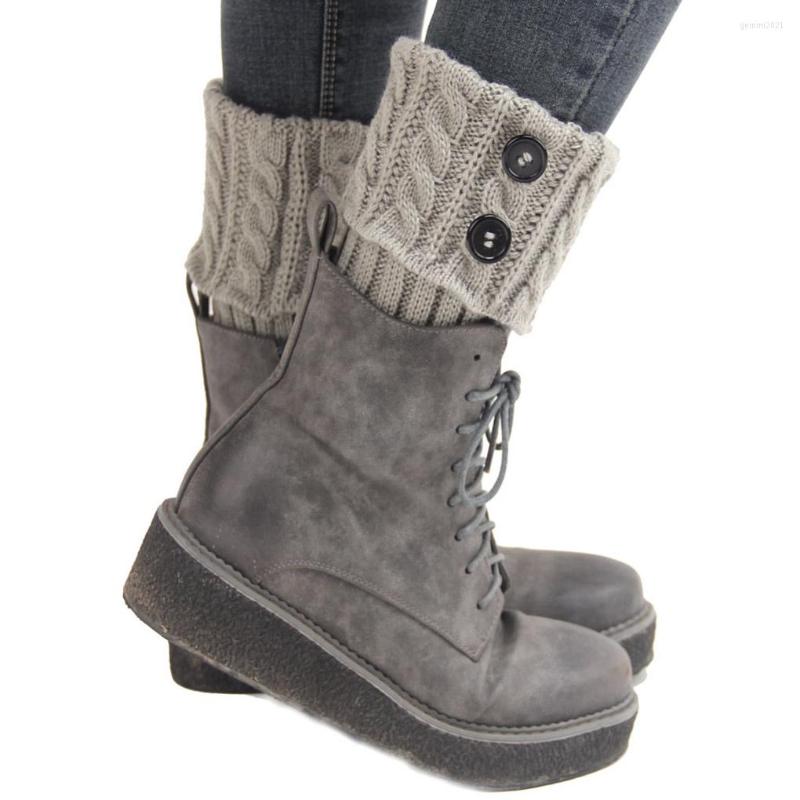 

Women Socks Winter Knitting Boot Cover Keep Warm Solid Color Toppers, No.1