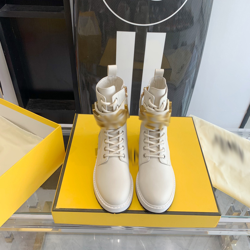 

2023 Star Trail Ankle Boot Luxury Womens Designer Chunky Heel Boots Lace up Martin Boots Ladys Fashion Winter Booties with box -E162, Picture color