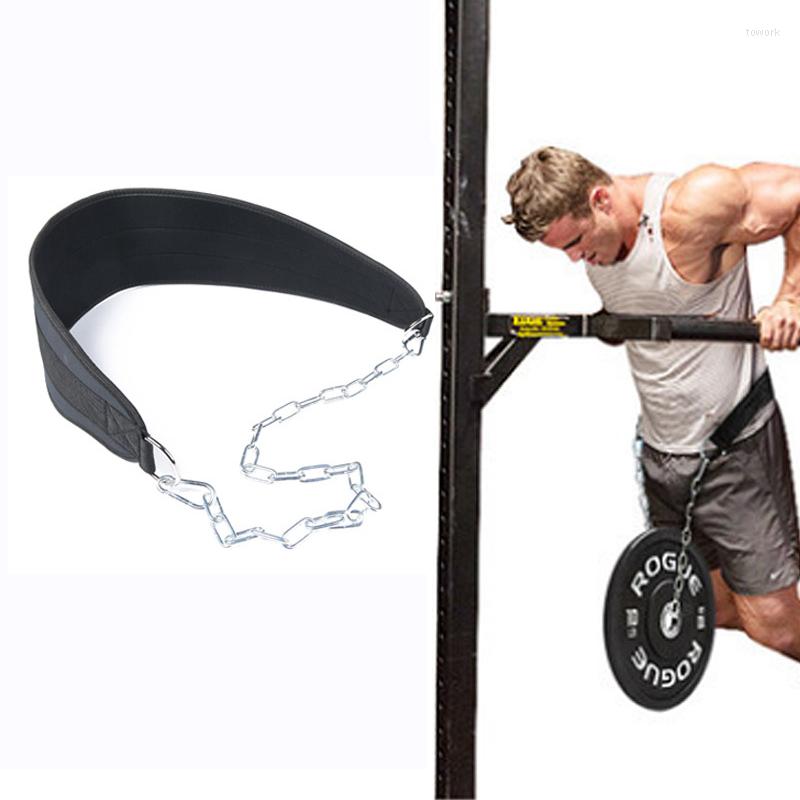 

Waist Support Weight Lifting Belt Thicker Metal Chain Fitness Dip Pull-up For Musculation Exercise Training, With chain