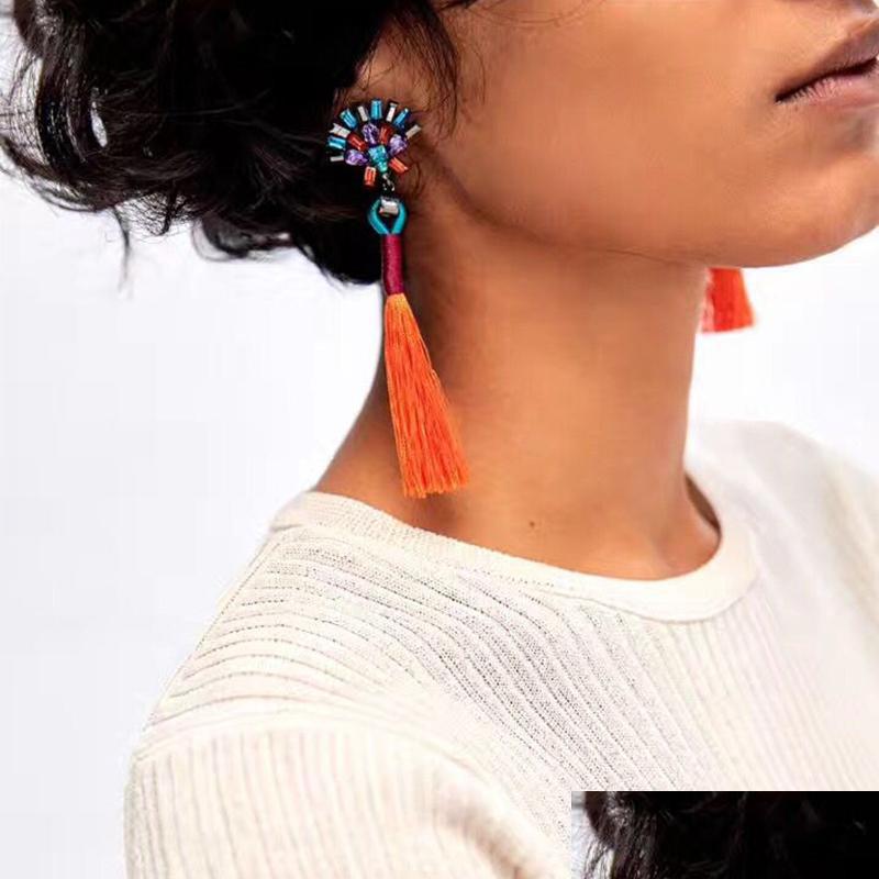 

Dangle Chandelier Fashion Lady Statement Jewelry Tassel Long Earring For Women 10 Colors Wedding Dangle Drop Earrings Wholesale Del Dhohc