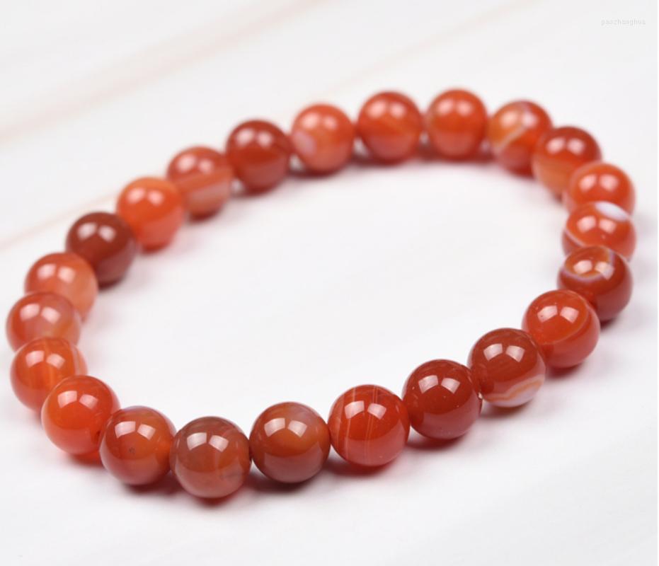 

Strand The -selling Natural A-grade Red Agate Beads String Elastic Bracelet Lovers Jewelry Friendship Yoga
