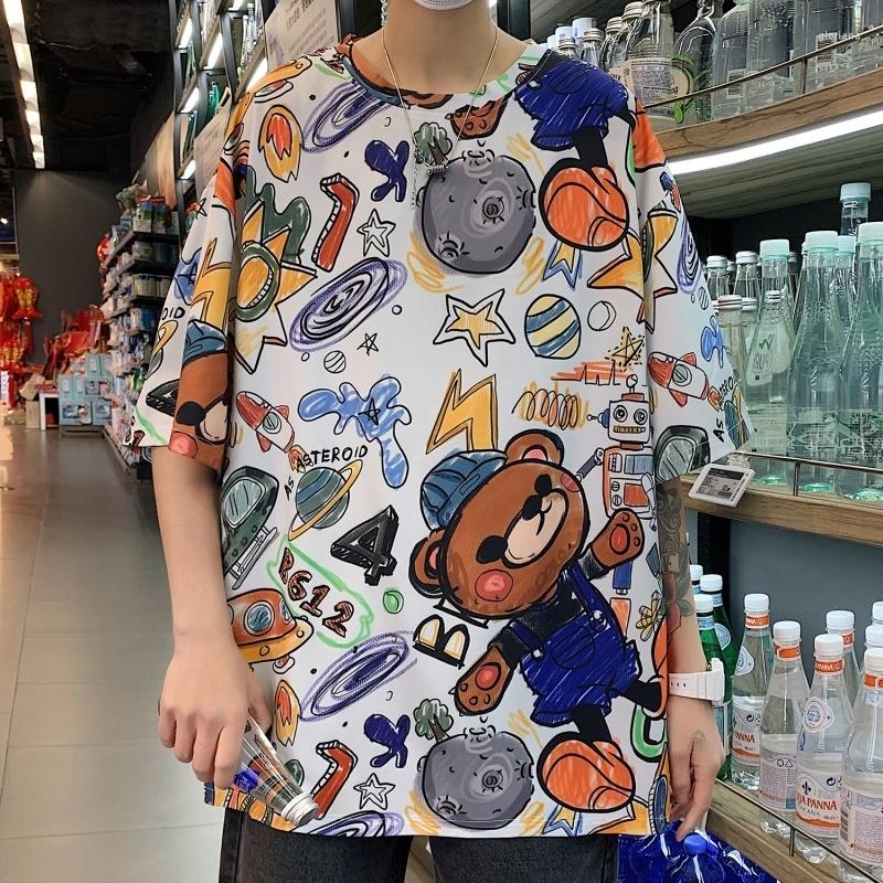 

Men's T Shirts Oversized Korean Black White Blouse Summer T-shirt Men Hip Hop Harajuku Streetwear Custom Print Funny Graphic Vintage Shirt, Green