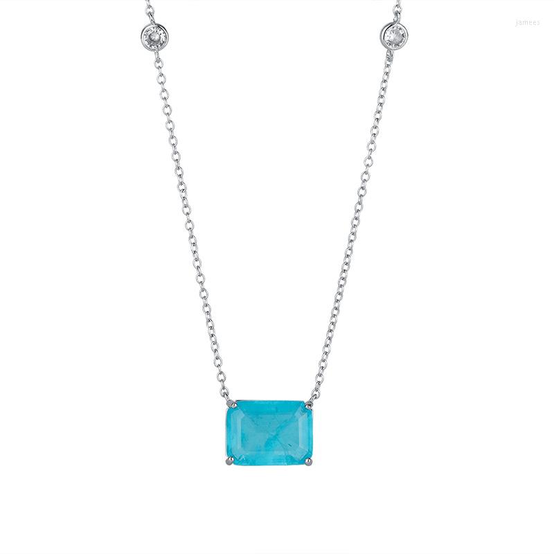 

Choker Classic Women Fashion Zircon Pendant Necklace Shine Square CZ Charms Statement Chain Wedding Party