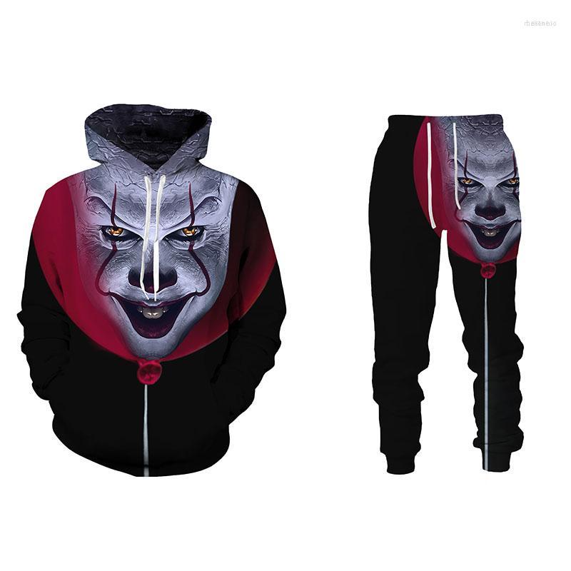 

Men' Tracksuits Men' Halloween 3D Evil Clown Printed Oversize Hoodies Men' Sweatshirt Joggers Pants Funny Tracksuit Autumn And, Cl1192