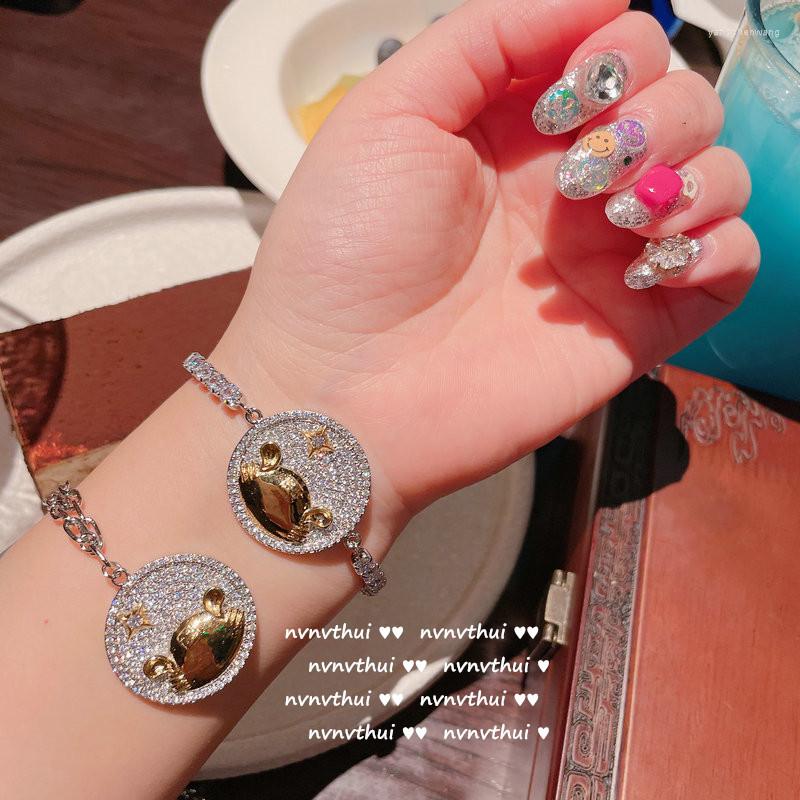 

Chains Bright Tiger Head Gem Round Necklace Designer Plated 18K Gold Year Zodiac Double-Sided Zircon Bracelet Set